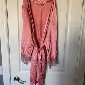 Silk blush robe